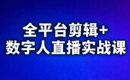 全平台视频剪辑与数字人直播实战课程（更新至8月）-网赚项目资源库