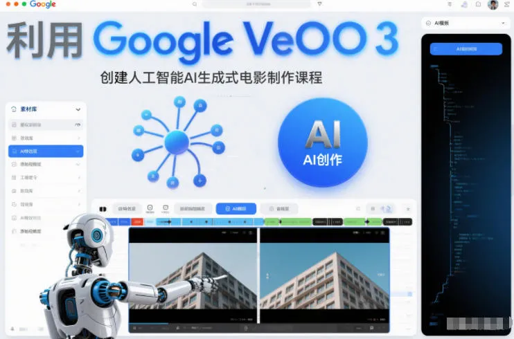 利用Google Veo 3创建AI生成式电影制作课程，探索人工智能的力量制作惊艳视频-网赚项目资源库