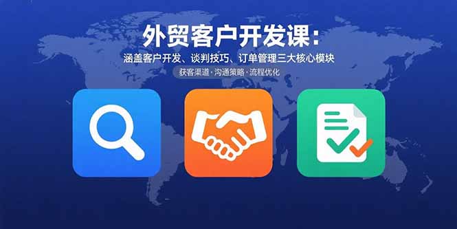 外贸客户开发与管理课程：掌握关键模块，提升谈判与订单处理能力-网赚项目资源库