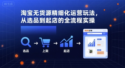 淘宝无货源精细化运营全流程实操：选品到起店-网赚项目资源库