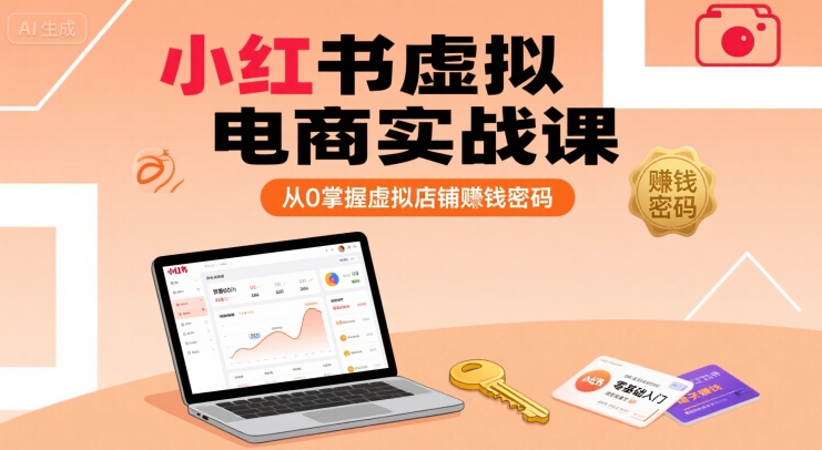 小红书虚拟电商实战课程：零基础掌握虚拟店铺赚钱技巧-网赚项目资源库