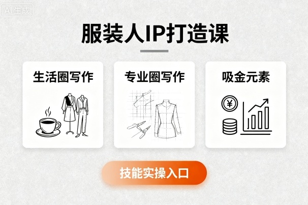 服装人IP打造课程：文案创富、生活圈写作、专业圈写作、吸金元素与技能实操-网赚项目资源库