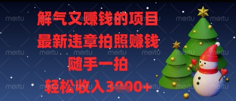 揭秘：最新违章拍照赚钱项目，轻松拍出多张照片，收入可观-网赚项目资源库