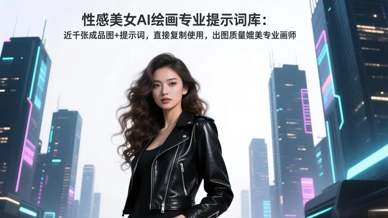 性感美女AI绘画专业提示词库：近千张成品图+提示词，直接复制使用，出图质量媲美专业画师-网赚项目资源库