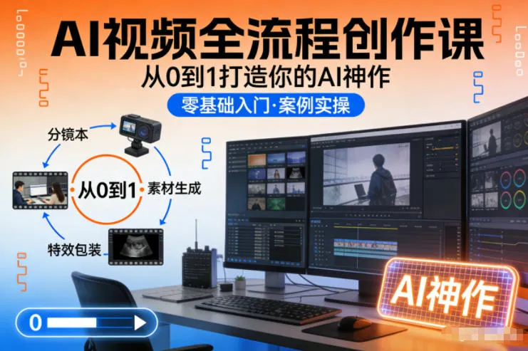 AI视频创作全流程课程：从零到一打造你的AI杰作-网赚项目资源库