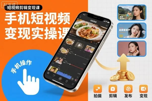 短视频变现实操课：手机剪辑技巧与盈利策略-网赚项目资源库