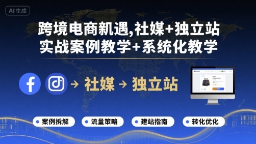 跨境电商新机遇：社媒+独立站实战案例与系统化教学-网赚项目资源库