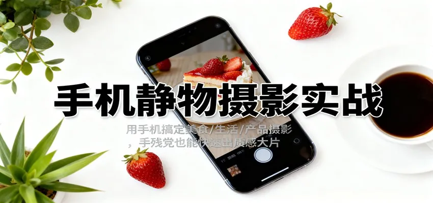 手机摄影技巧：轻松拍摄美食、生活与产品，手残也能拍出质感大片-网赚项目资源库