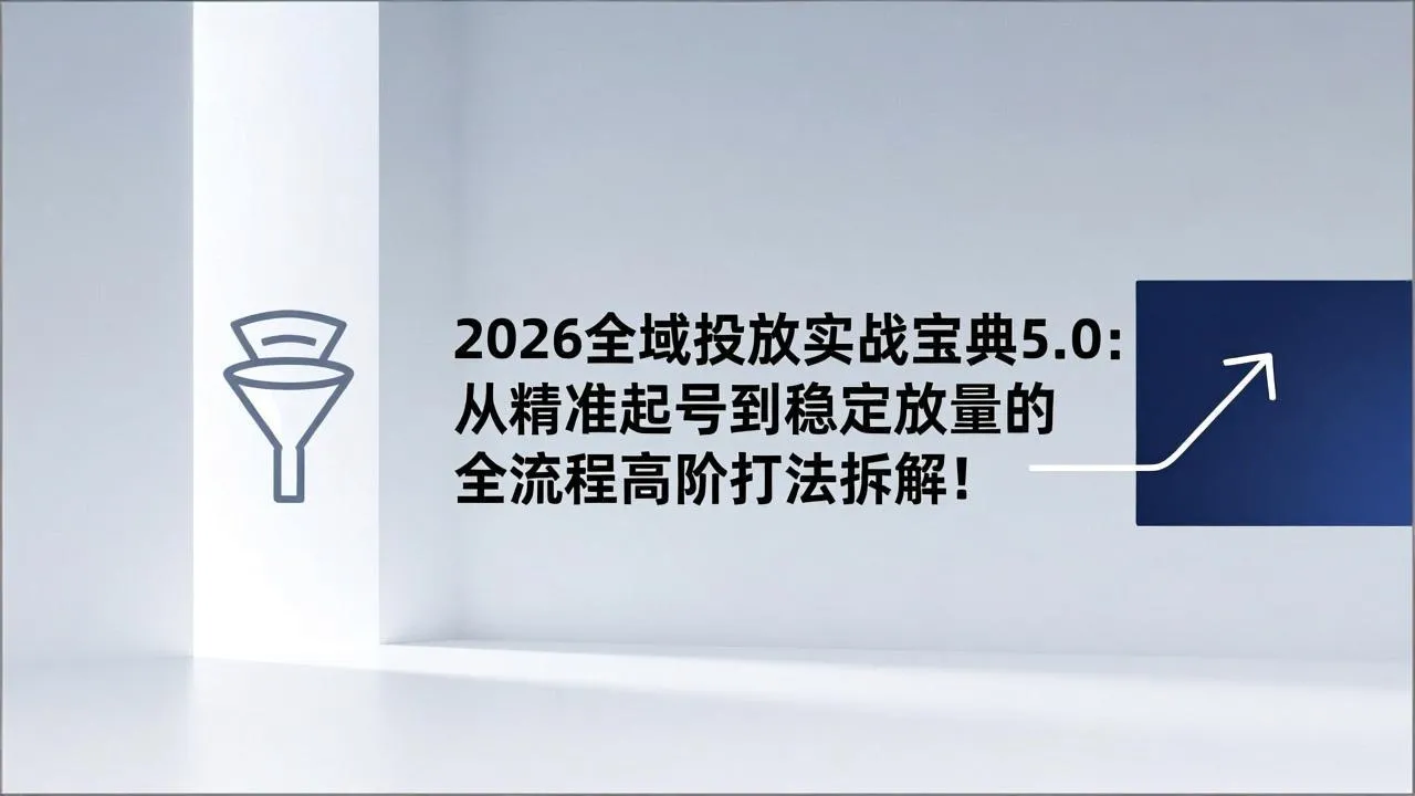 2026全域投放实战宝典5.0：揭秘从精准起号到稳定放量的全流程高阶打法-网赚项目资源库
