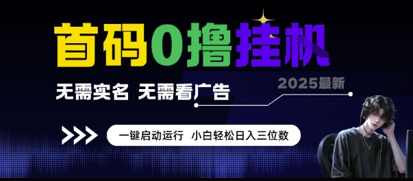 无需实名、看广告，首码0撸挂G项目，小白轻松日入三位数【揭秘】-网赚项目资源库