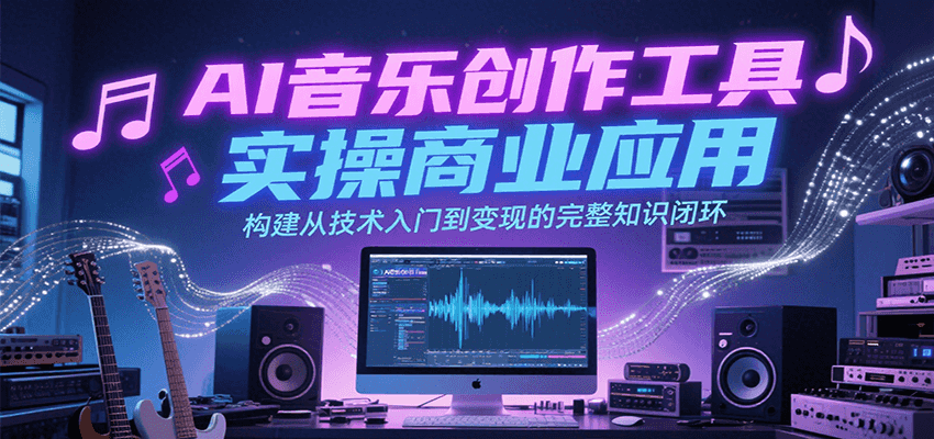 AI音乐创作工具实操商业应用，构建技术入门到变现的知识闭环-网赚项目资源库