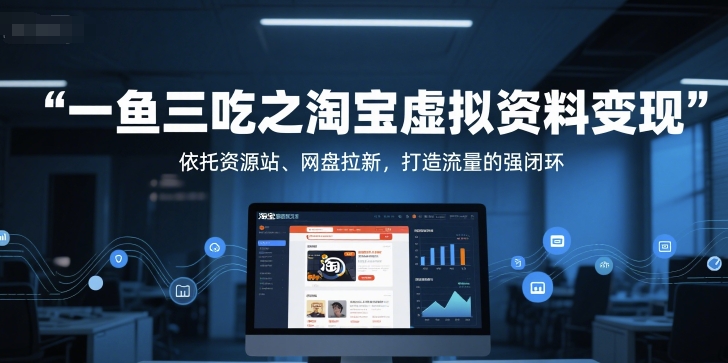 淘宝虚拟资料变现：利用资源站和网盘吸引新用户，打造流量闭环-网赚项目资源库
