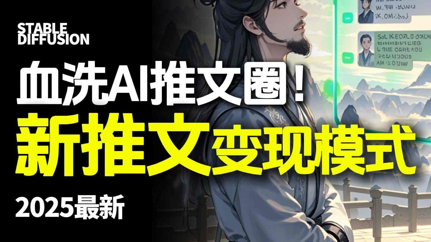 最新AI动态：电影、漫画、小说推文全流程实操教学，小白月入1W+-网赚项目资源库