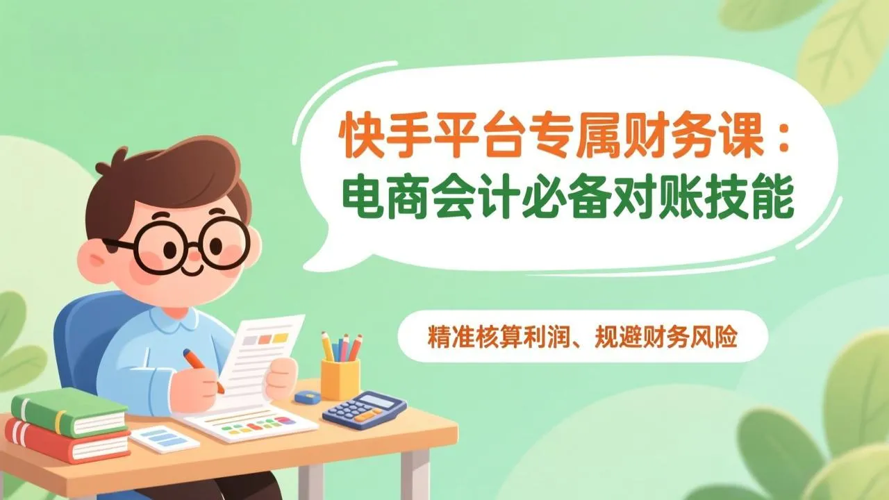 快手平台专属电商会计课程：掌握对账技能，精准核算利润，规避财务风险-网赚项目资源库
