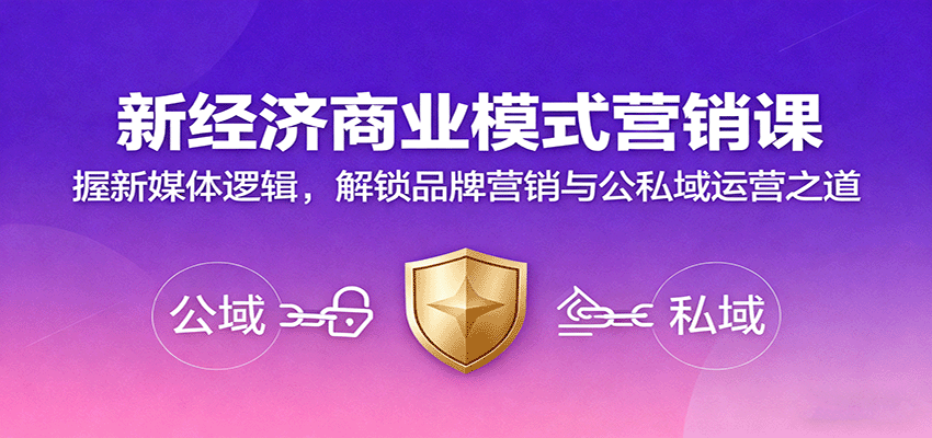 新经济商业模式营销课：掌握新媒体逻辑，探索品牌与私域运营策略-网赚项目资源库