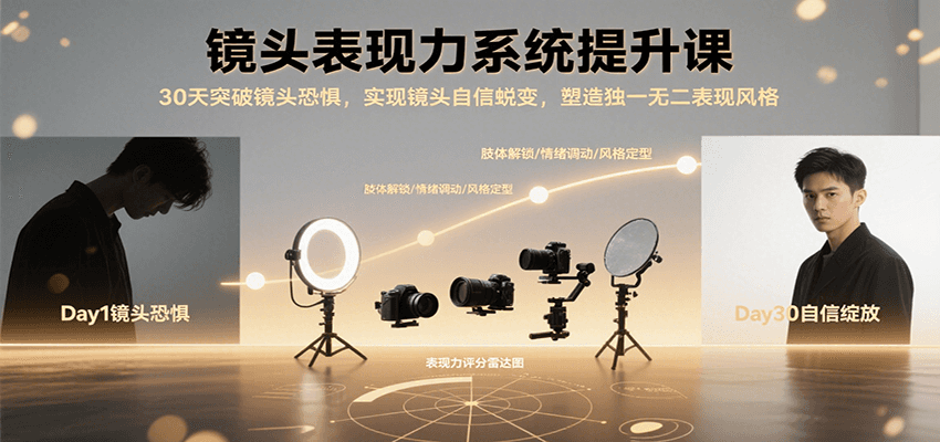 30天镜头表现力提升课：克服恐惧，自信蜕变，打造独特风格-网赚项目资源库