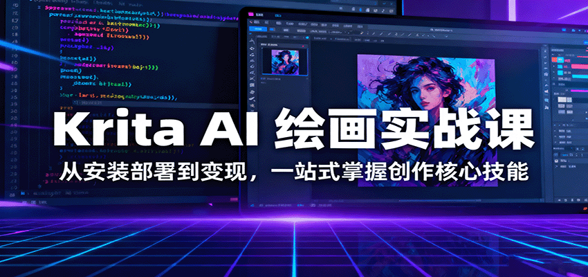 Krita AI 绘画实战课程：掌握创作核心技能，从安装到变现-网赚项目资源库
