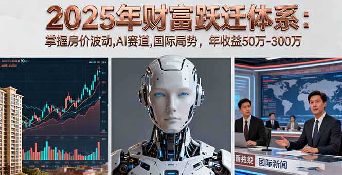 2025年财富增长指南：掌握房价、AI赛道及国际局势，年收益50万至300万-网赚项目资源库