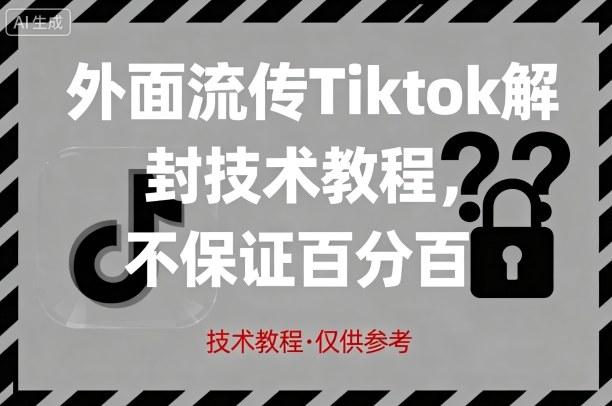 Tiktok解封技术教程：不保证百分百成功率，请自行测试-网赚项目资源库