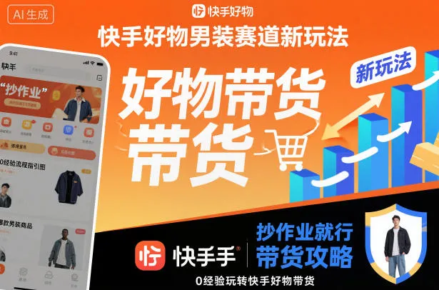 快手男装新玩法:0经验带货,轻松复制成功案例-网赚项目资源库