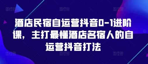 酒店民宿抖音自运营进阶课：精通名宿人的抖音策略-网赚项目资源库