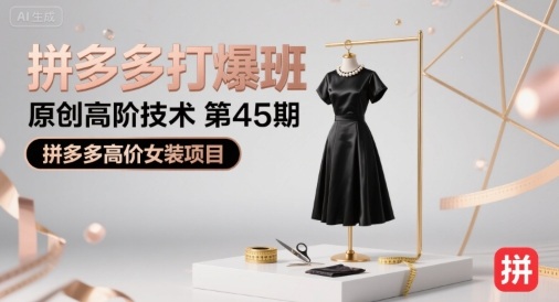 拼多多高阶技术第45期：揭秘高价女装项目-网赚项目资源库