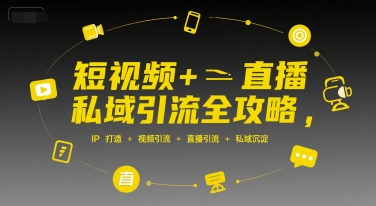 短视频+直播私域引流全攻略：IP打造、视频引流、直播引流与私域沉淀-网赚项目资源库