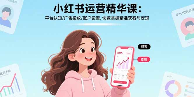 小红书运营精华课：平台认知、广告投放与账户设置，快速掌握精准获客与变现技巧-网赚项目资源库