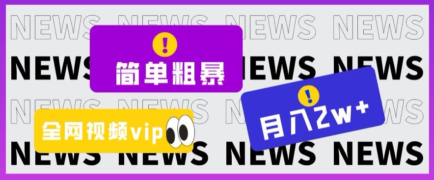 揭秘全网视频VIP掘金项目:简单粗暴零成本,月入2万+-网赚项目资源库