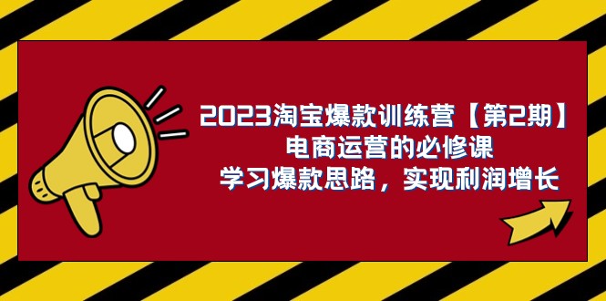 2023淘宝爆款训练营第2期：电商运营必修课，掌握爆款策略，实现利润增长-网赚项目资源库