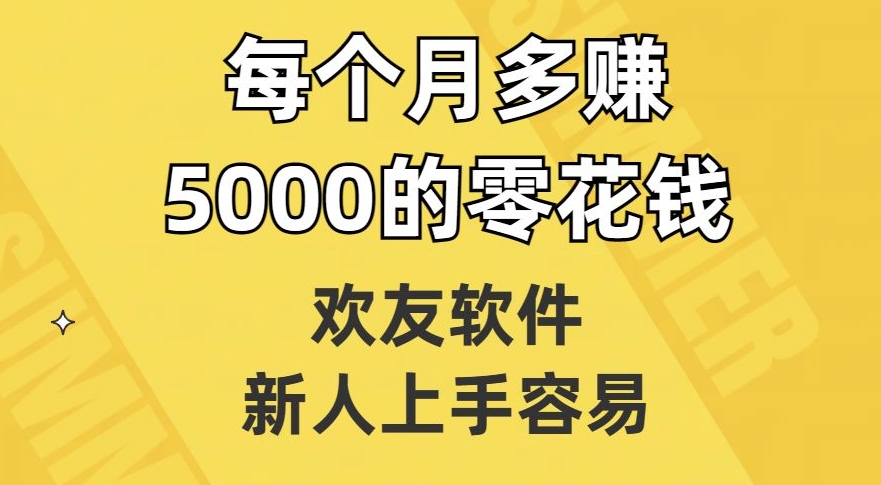 欢友软件：新手友好，每月轻松多赚5000元【揭秘】-网赚项目资源库
