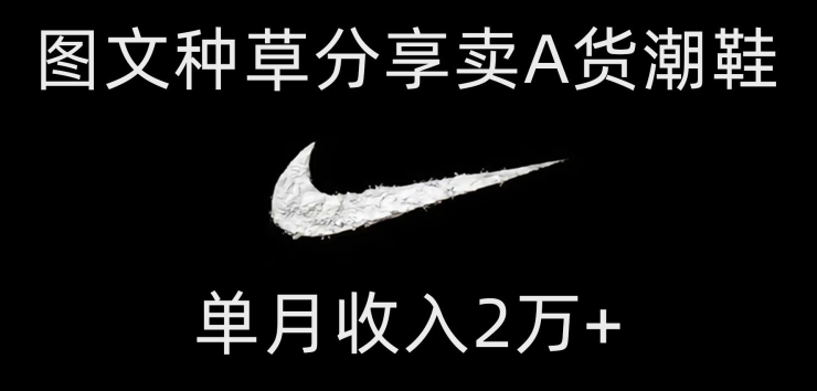 揭秘：每天一小时，靠图文种草分享卖A货潮鞋，单月收入2万+-网赚项目资源库