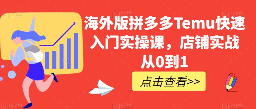 海外版拼多多Temu快速入门实操课：从0到1的店铺实战指南-网赚项目资源库