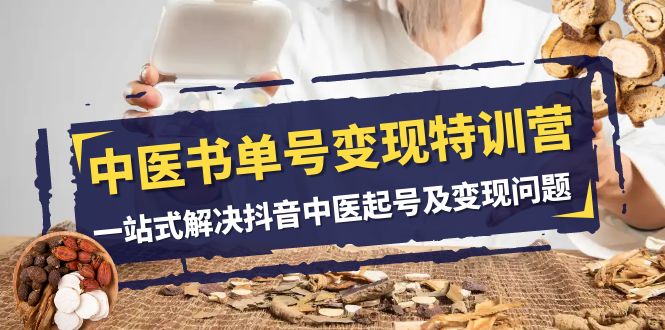 中医起号变现特训营：抖音账号运营与盈利技巧（14课时）-网赚项目资源库