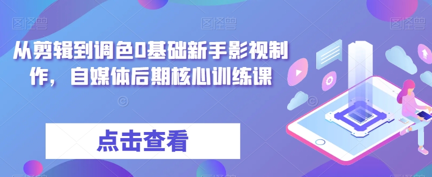 零基础影视制作入门：自媒体后期核心技能训练课-网赚项目资源库