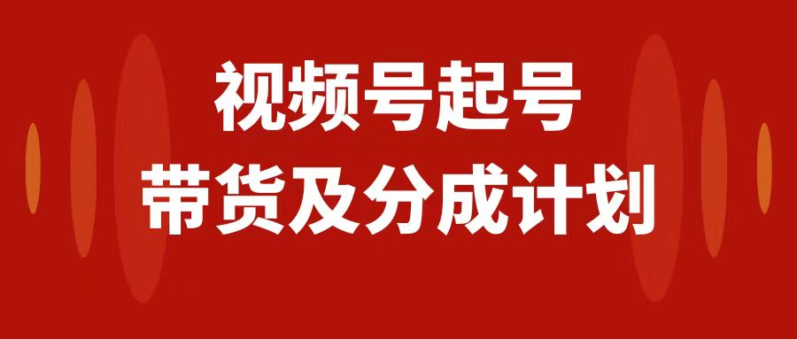 视频号起号、分成计划及带货，0-1日入1000+运营变现策略-网赚项目资源库