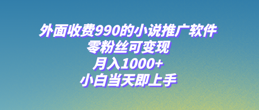小说推广软件：零粉丝变现，月入1000+，小白上手指南含189G素材-网赚项目资源库