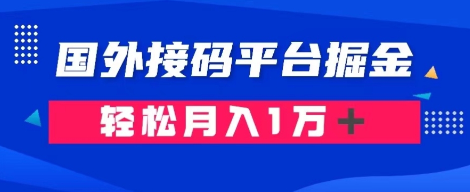 国外接码平台盈利指南：成本1.3，利润10+，轻松月入过万【揭秘】-网赚项目资源库