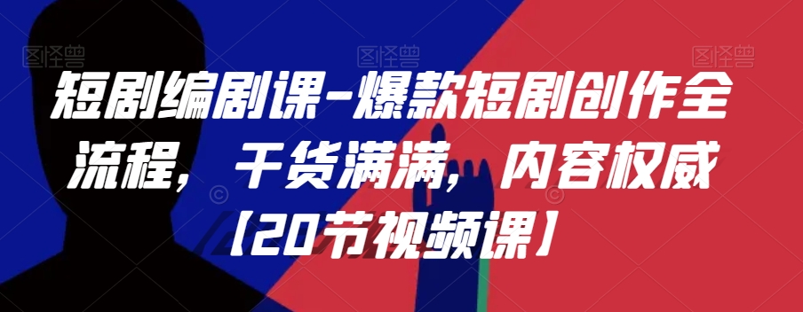 爆款短剧创作全流程：20节视频课，内容权威，干货满满-网赚项目资源库