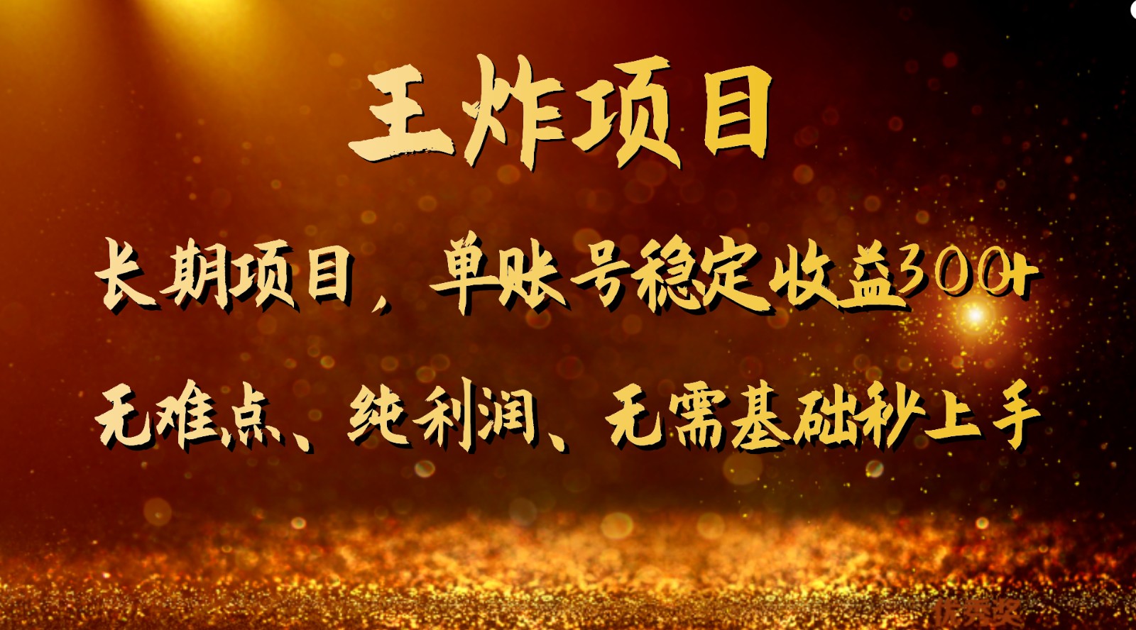 王炸项目！单账号稳定收益300+，适合长期操作的副业兼职。-网赚项目资源库