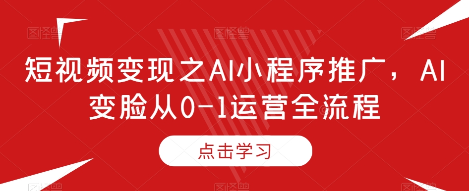 短视频变现AI小程序推广：从0到1的变脸运营全流程-网赚项目资源库