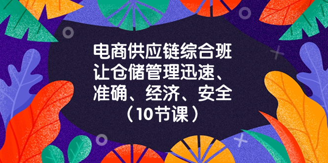 电商供应链综合班：10节课程，仓储管理高效、精准、经济、安全-网赚项目资源库