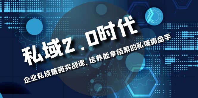 私域2.0时代：企业私域策略实战课程，培养高效私域操盘手-网赚项目资源库