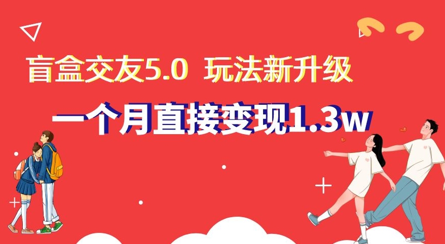 盲盒交友5.0：新手小白轻松上手，一个月变现1.3W的全新玩法揭秘-网赚项目资源库