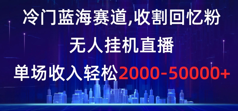 揭秘:冷门蓝海赛道,无人挂机直播,单场收入轻松2000-5w+-网赚项目资源库