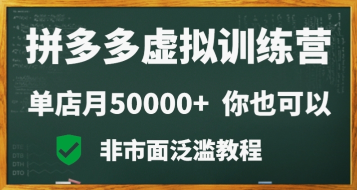 拼多多虚拟电商训练营：月入30000+，副业首选，稳定长久-网赚项目资源库