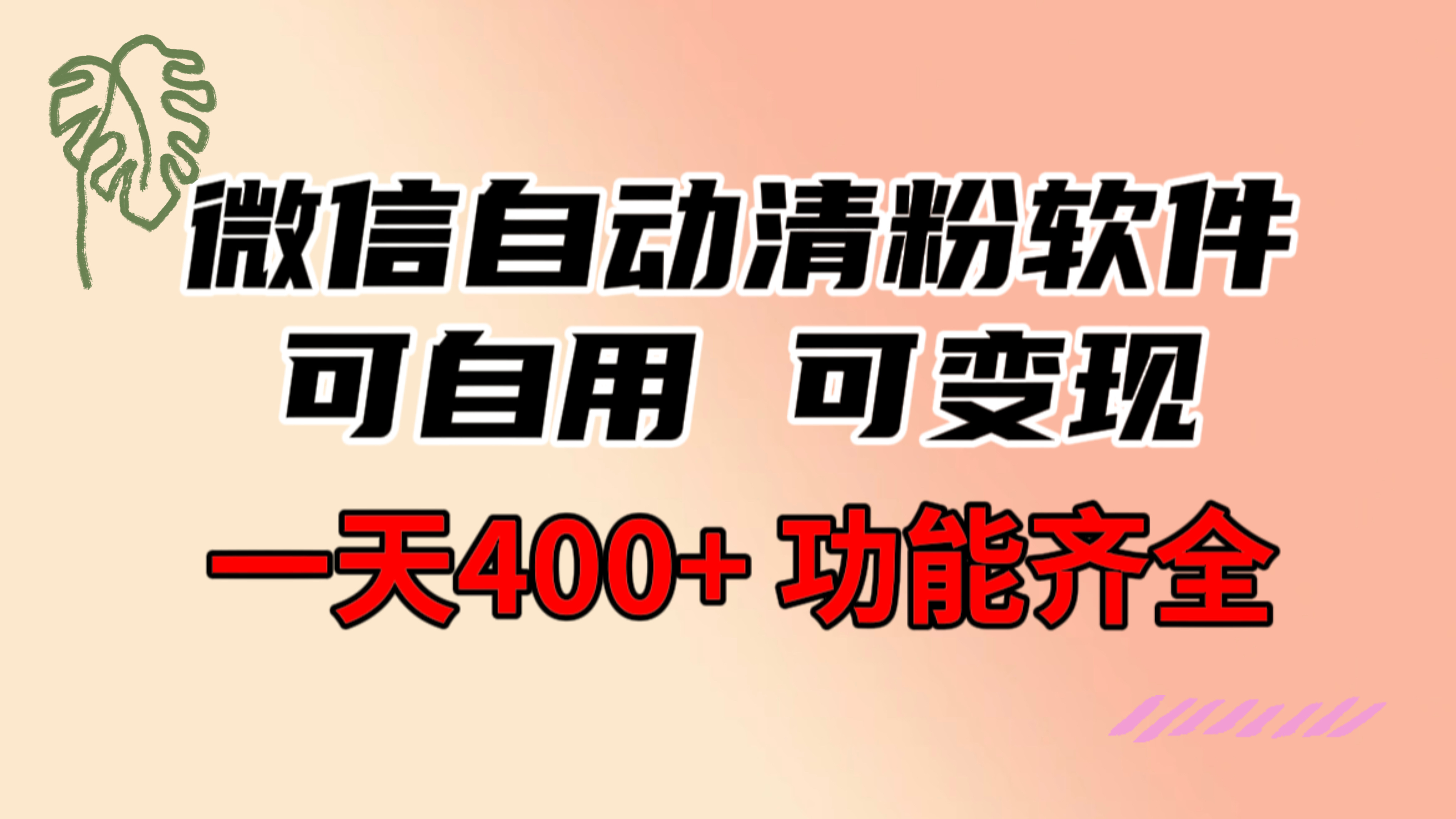 微信自动清粉软件：功能全面，可自用或变现，日收益400+，免费分享-网赚项目资源库