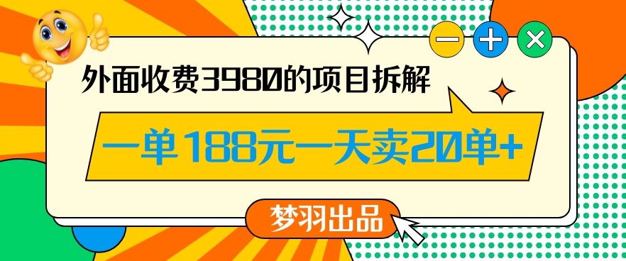 揭秘：年前必做项目，3980元收费服务，188元/单，日销20单-网赚项目资源库