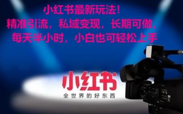 小红书高效引流与私域变现策略，小白轻松上手，每日仅需半小时-网赚项目资源库