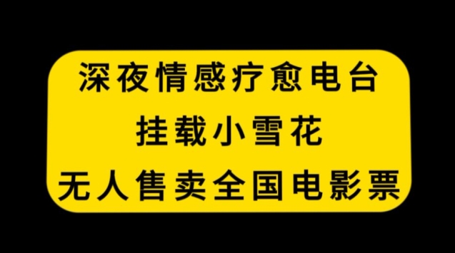 深夜情感疗愈电台，小雪花挂载，全国电影票无人售卖-网赚项目资源库